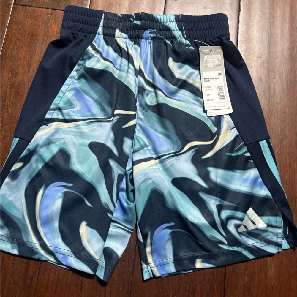 ADIDAS BOYS SHORTS - 233 HYPER REAL SZ SMALL 8 - SHORTS PANT BASKETBALL U